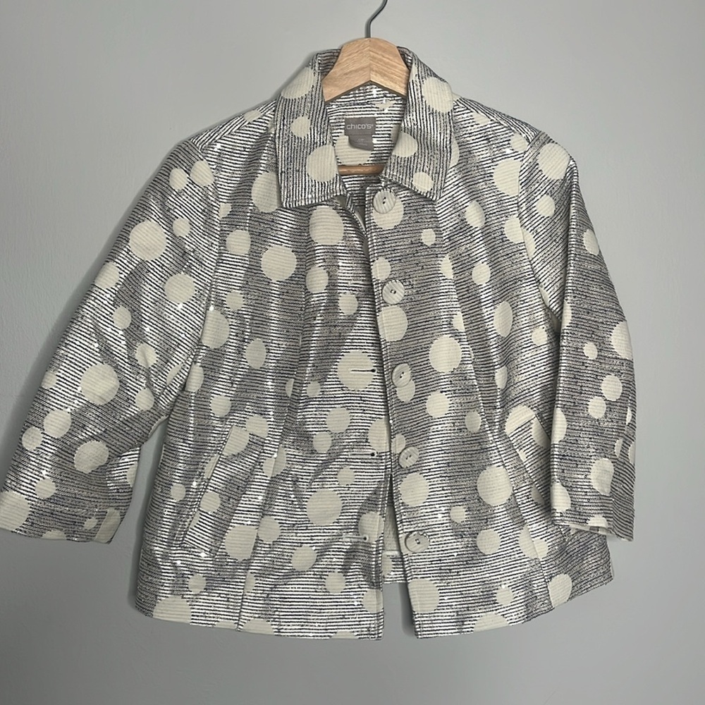 Women’s Chico’s 4P Blazer Silver Blue